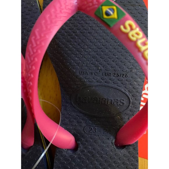 Havaianas Kids Navy & Pink Flip Flops Sz 10 - Picture 13 of 15